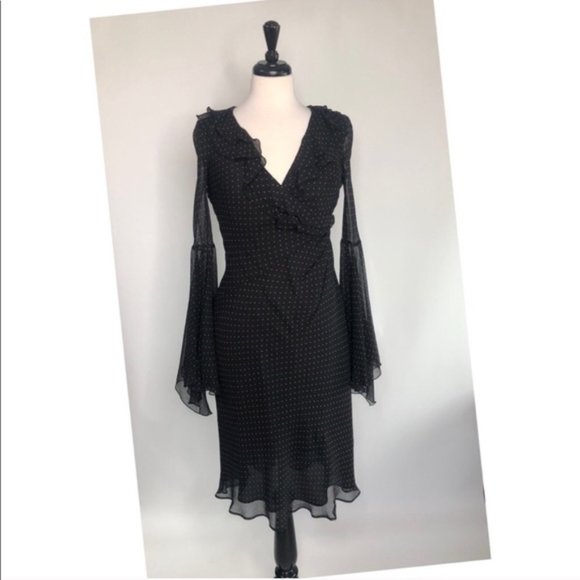 Vintage 90s Express Gothic Silk Dress Size 6 - Picture 3 of 8